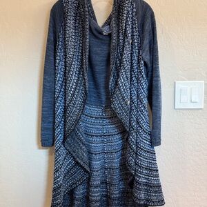 Blue cardigan sweater